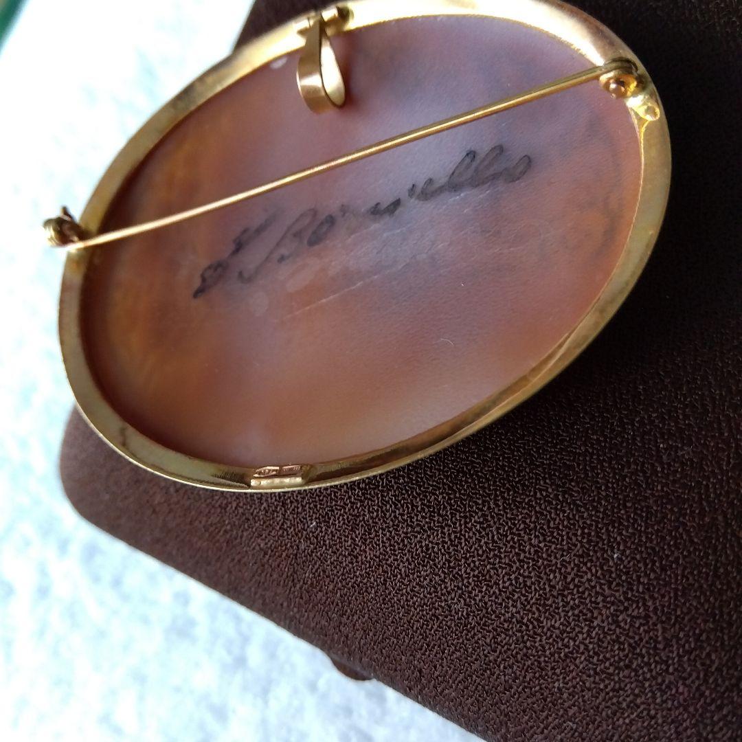 カメオ18k作家ブロ−チ