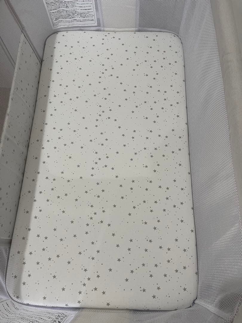 ほぼ未使用｜ANGELBLISS ベビーベッド｜メッシュ・収納・マット付き