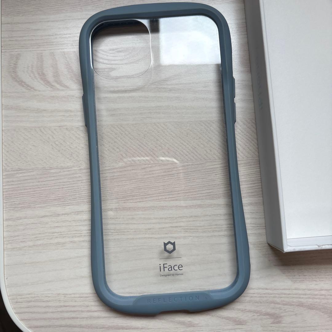 iPhone15plus 128gb ブルー　アイフェイスケース付き