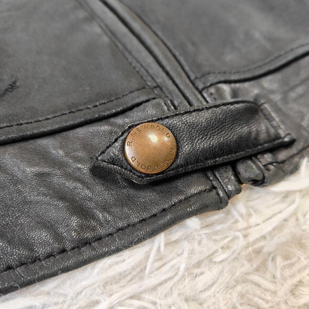 【極上ラムレザー】XL✨R.NEWBOLD シングルライダースジャケット 黒