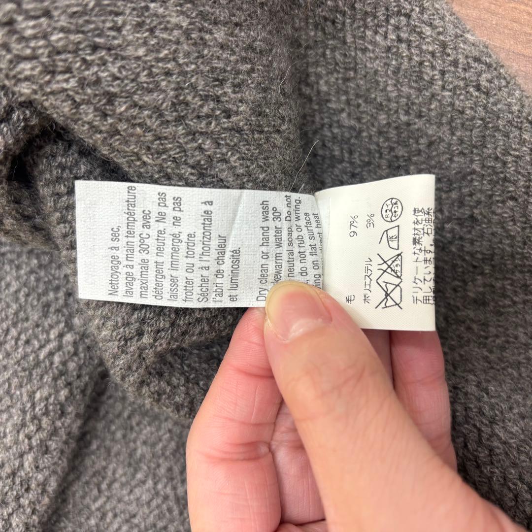 Hermes エルメス カシミヤ タートルネック ニット セーター グレー