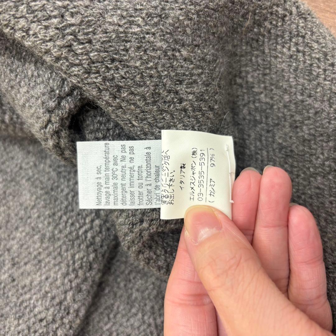 Hermes エルメス カシミヤ タートルネック ニット セーター グレー