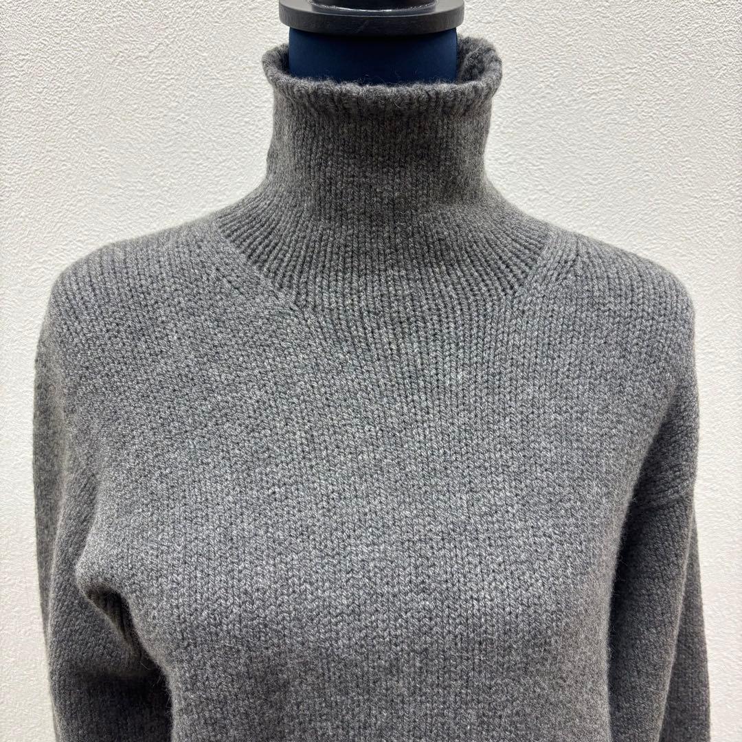 Hermes エルメス カシミヤ タートルネック ニット セーター グレー