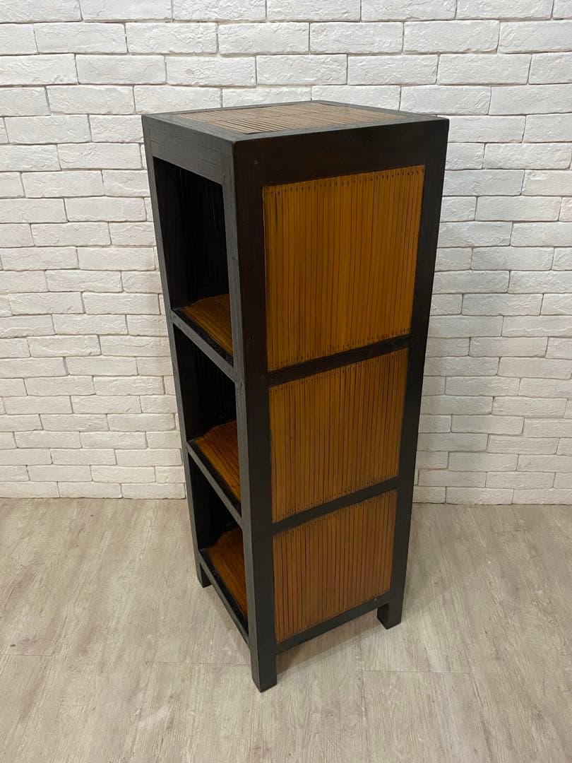 【Tak0310】高級　バリ家具　バンブー　シェルフ　ラック　棚　本棚