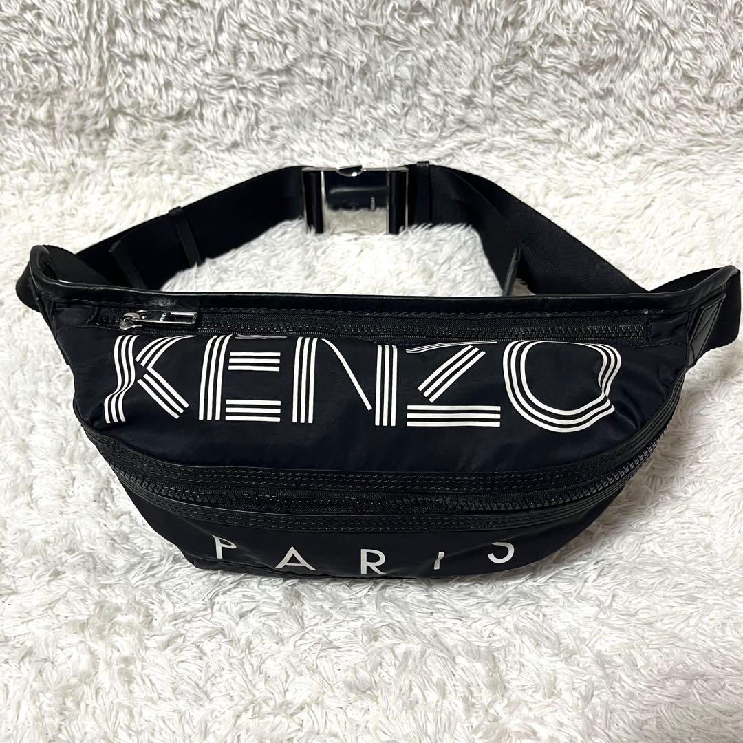 ✨入手困難✨ケンゾー KENZO ボディバッグ ウエストポーチ 黒 シルバー金具