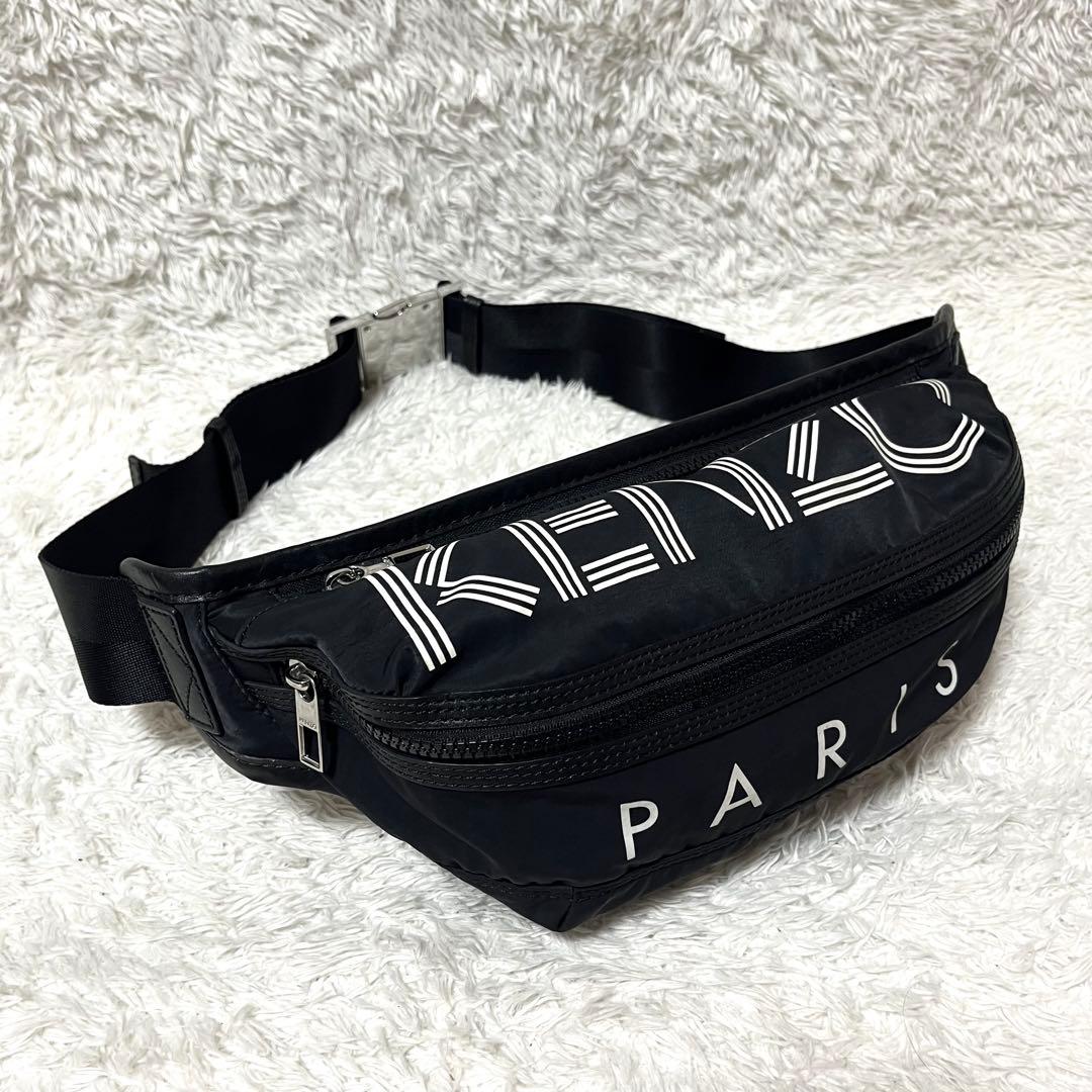 ✨入手困難✨ケンゾー KENZO ボディバッグ ウエストポーチ 黒 シルバー金具