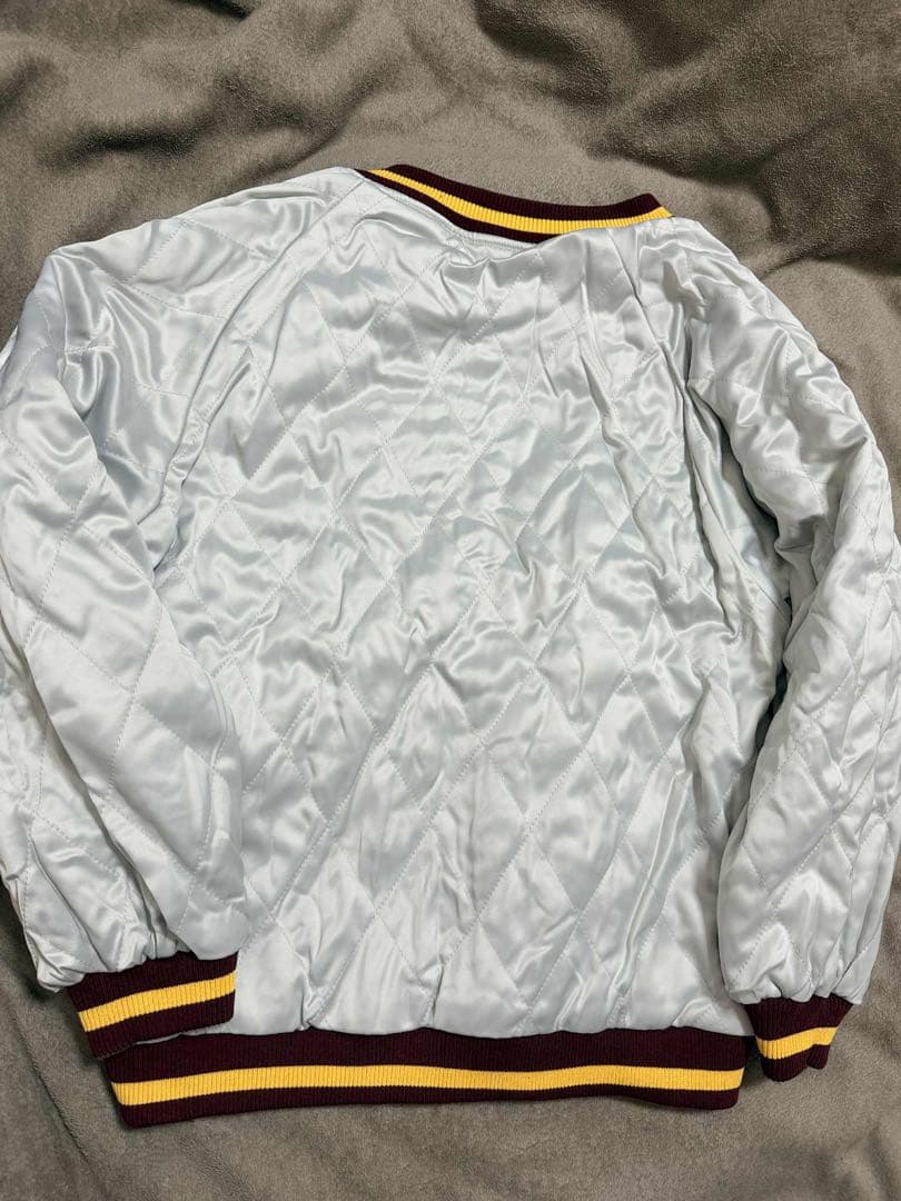 ２面用 未使用 別珍 日本地図 鶴 スカジャン unisex 美品 サテン