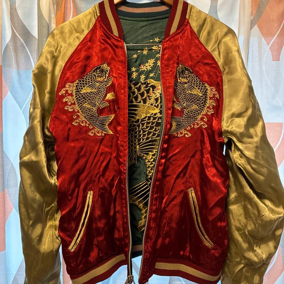 SCRIPT花旅楽団　鯉刺繍　リバーシブルスカジャン