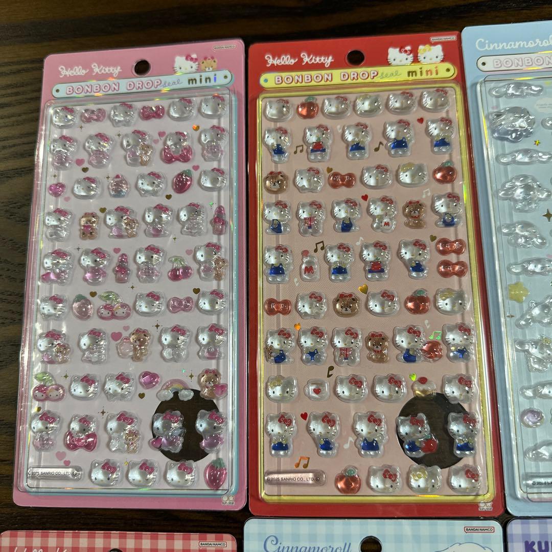 【正規品】サンリオ12枚セット　ボンボンドロップシール　ミニ　うるちゅるシール