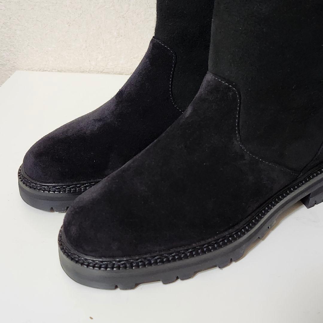 ほぼ新品 マノロブラニク ムートンショートブーツ 36 ブラック TOMOSA