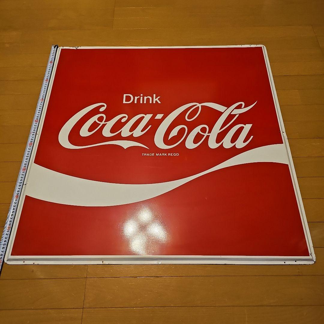 コカ・コーラ ブリキの特大看板 90cm × 90cm 非売品