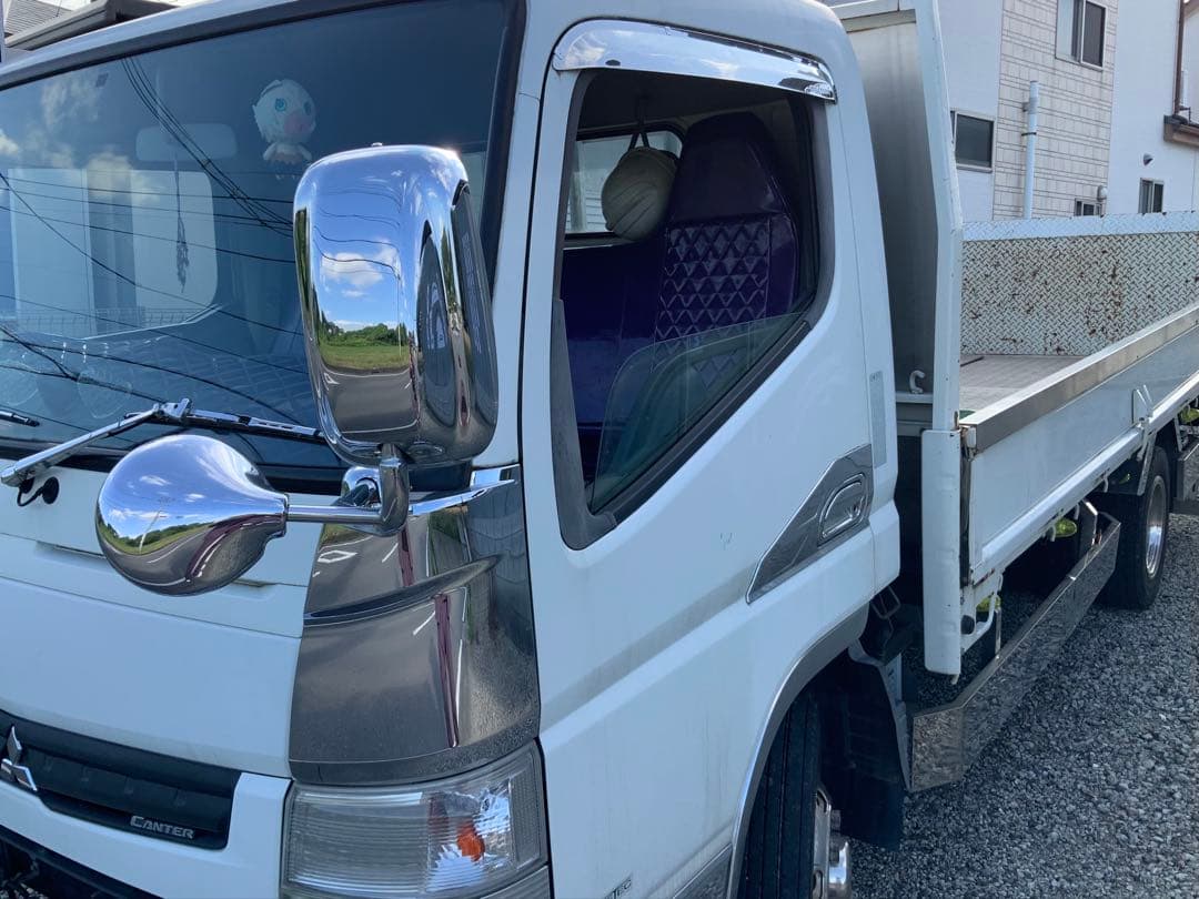 三菱ブルーテックキャンタースーパーワイド中古リア・アオリ(ステン付ヘアライン)