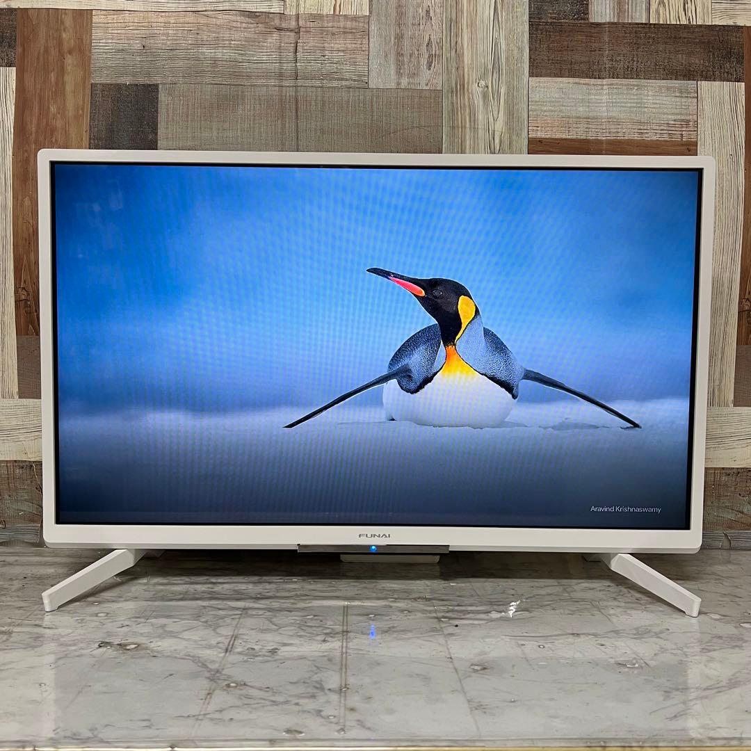 るさん専用全国送料込3年前購入フナイ32型HDD録画機能内蔵TVホワイトモデル
