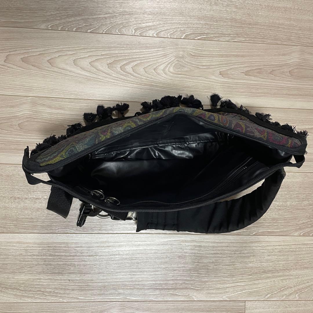 【希少黒】undercover 民族柄 転写 メッセンジャーバッグ scab