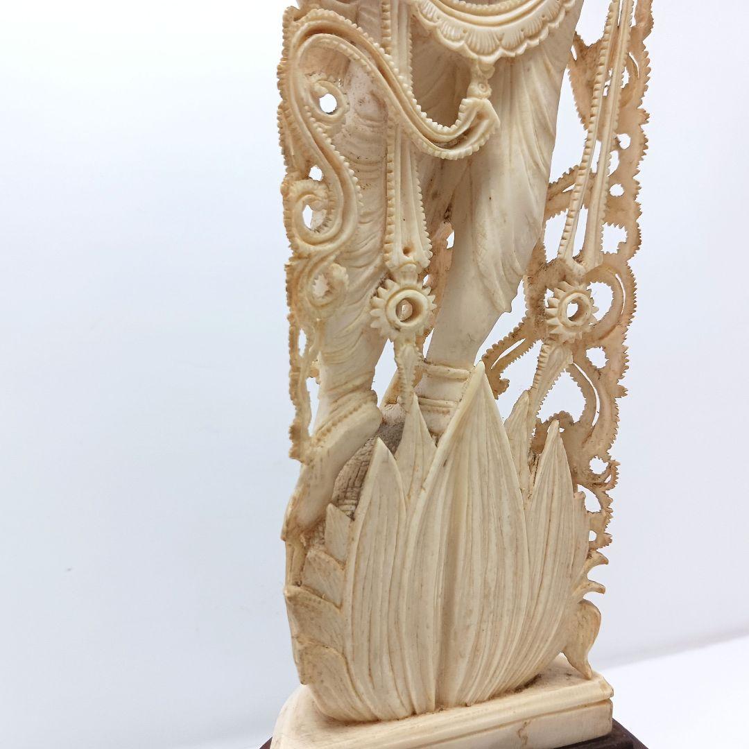 Y2179 細密彫刻 極上 置物 チベット女神像 総重量646.1g　ten