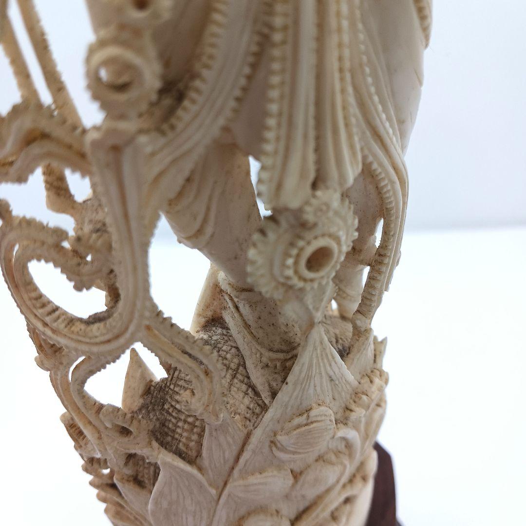 Y2179 細密彫刻 極上 置物 チベット女神像 総重量646.1g　ten