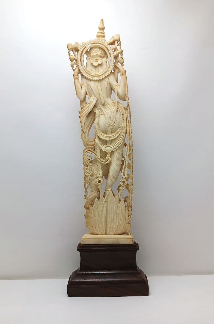 Y2179 細密彫刻 極上 置物 チベット女神像 総重量646.1g　ten