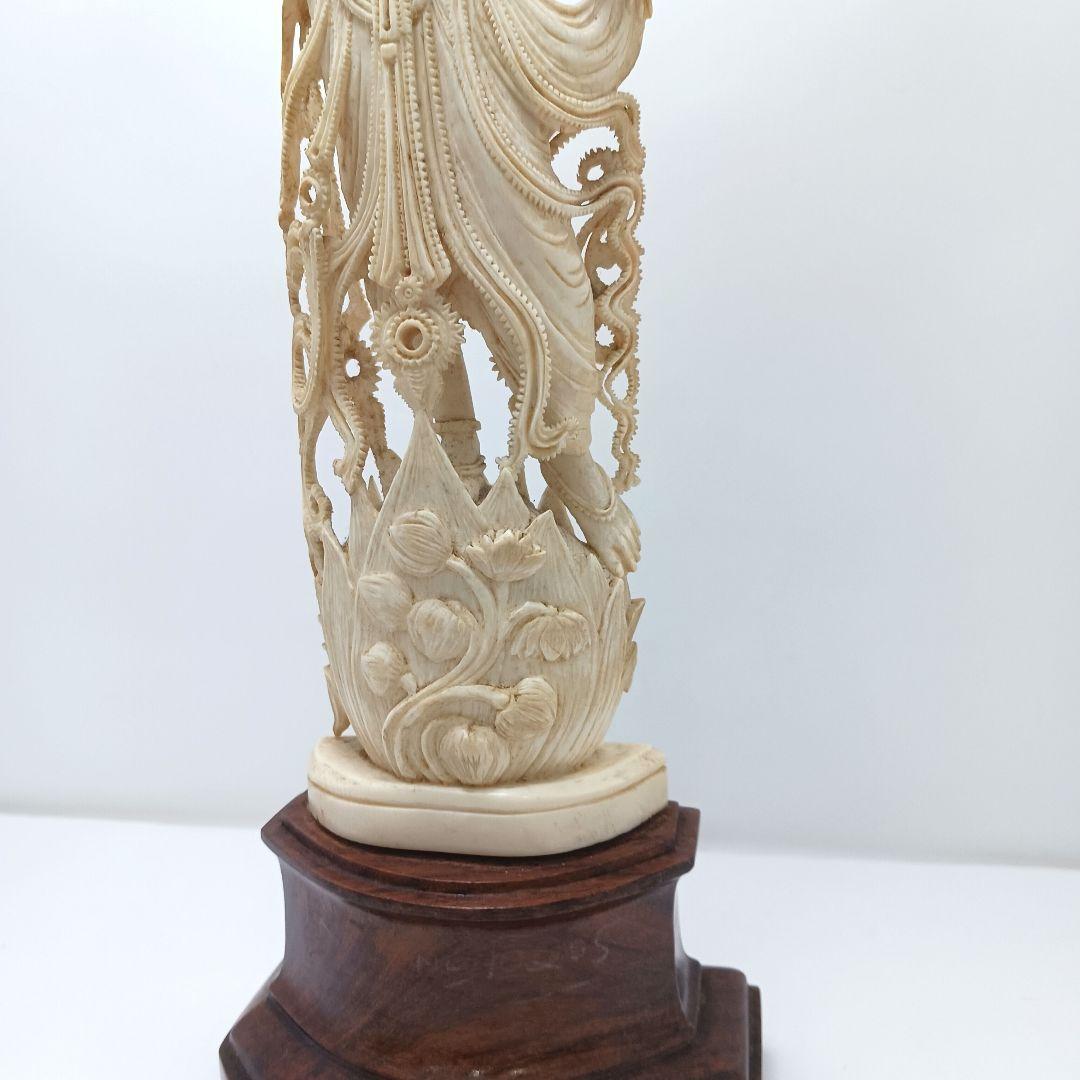 Y2179 細密彫刻 極上 置物 チベット女神像 総重量646.1g　ten