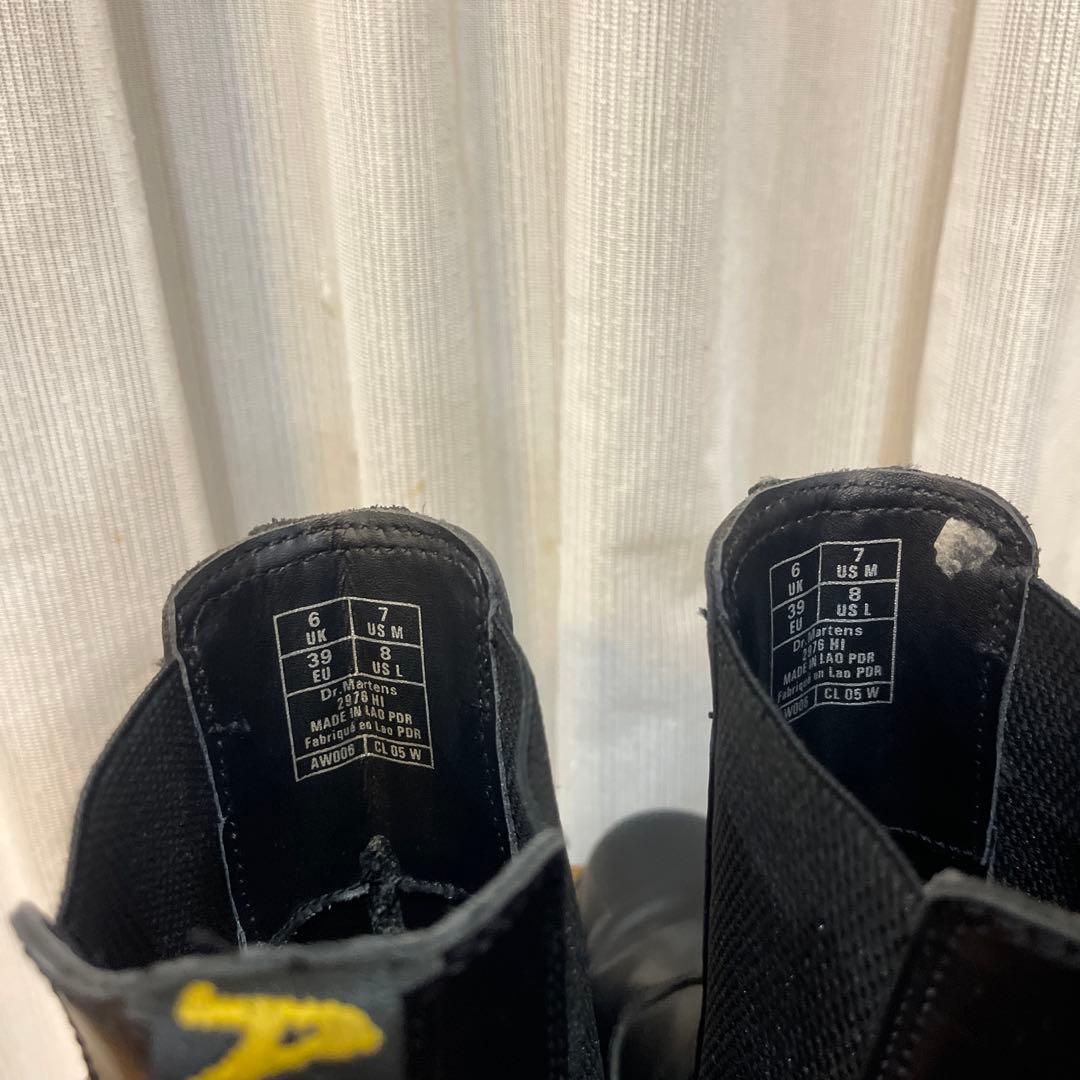 し*ご様 ドクターマーチン サイドゴア チェルシーブーツ イエローステッチUK6