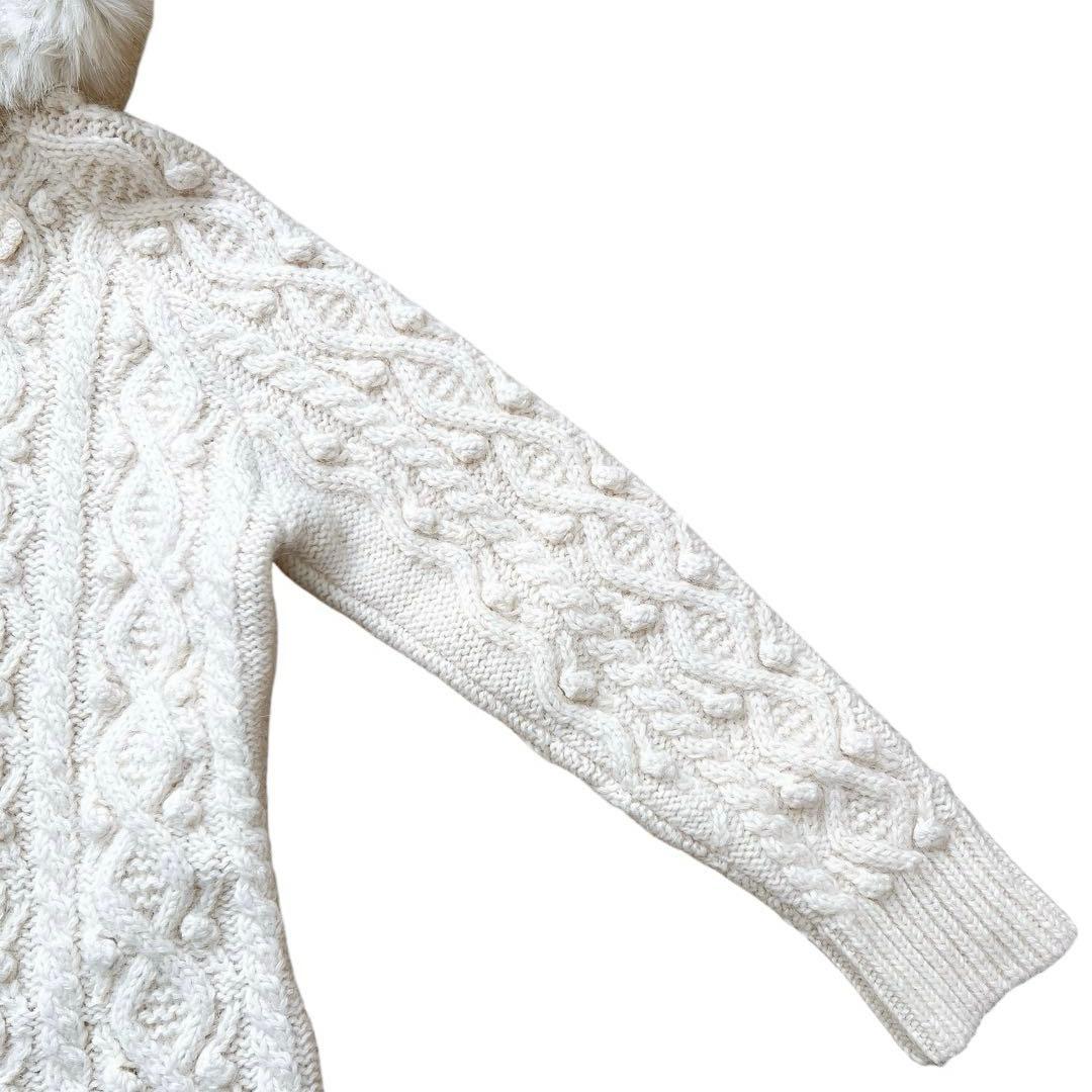 INGEBORG　フォックスファー　アランニットカーディガン　ジャケット　M