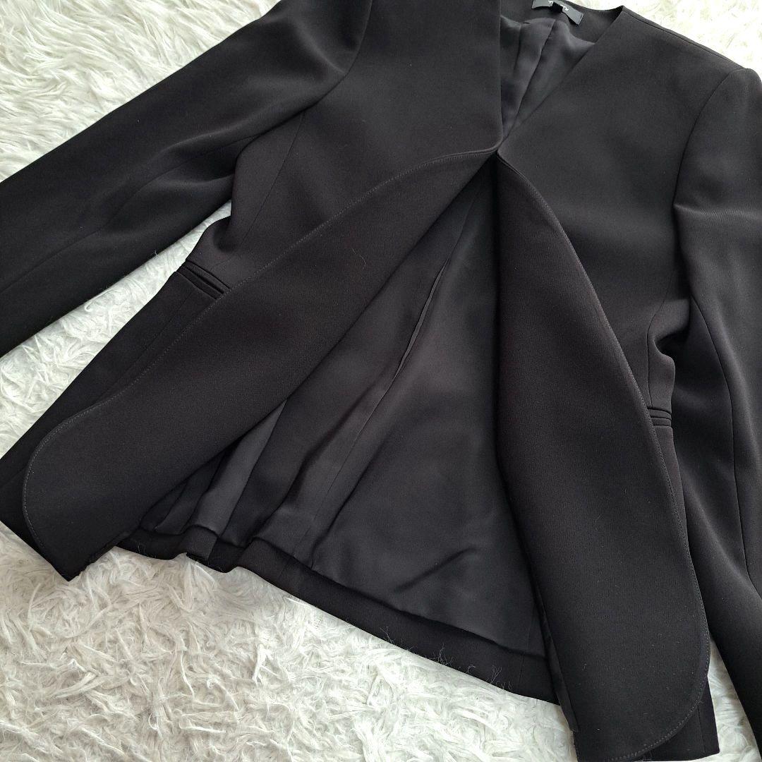 【Theory】Classic Crepe ノーカラージャケット　パンツスーツ黒