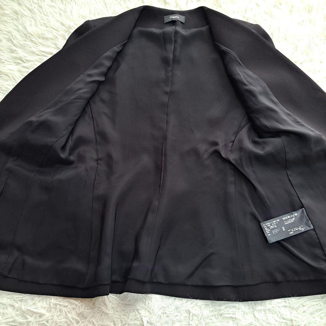 【Theory】Classic Crepe ノーカラージャケット　パンツスーツ黒