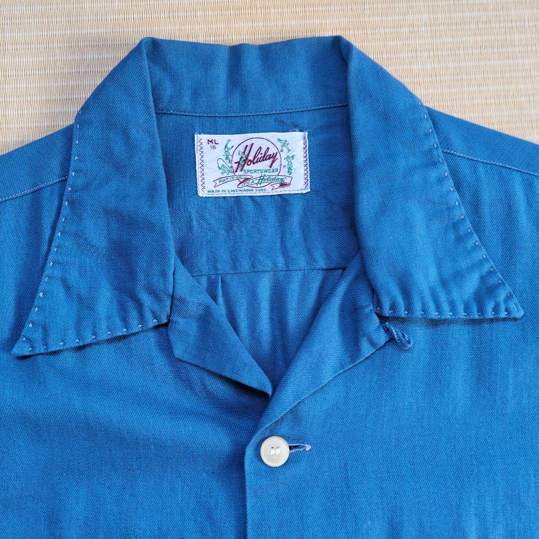 50s Holiday オープンカラーシャツ 開襟 ボックスシルエット