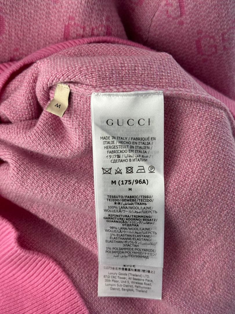 GUCCI GGロゴパターン ピンクニット M