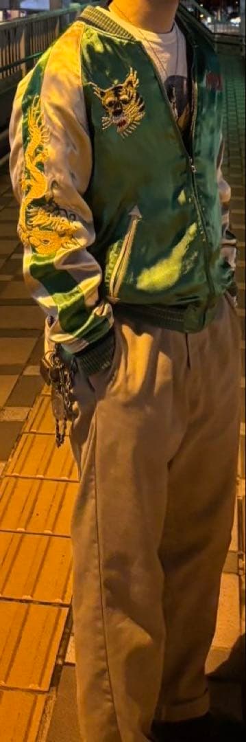 AVIREX ベトナム 虎 龍 和柄 刺繍 リバーシブル スカジャン M 美品