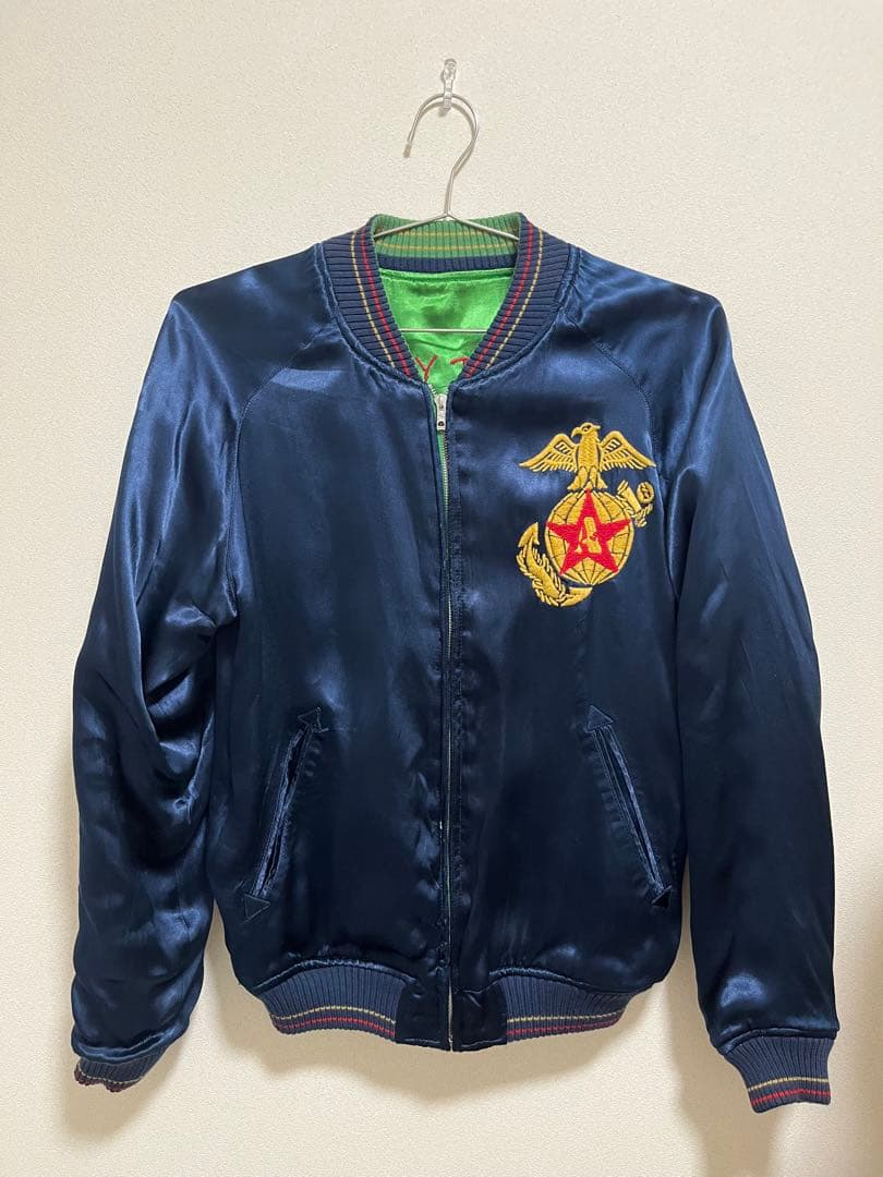 AVIREX ベトナム 虎 龍 和柄 刺繍 リバーシブル スカジャン M 美品