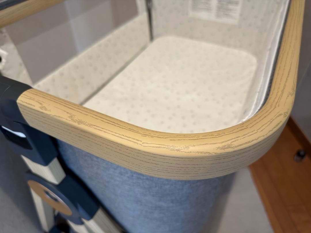 【美品】HZDMJ 2024新型ベビーベッド コンパクト　折りたたみ　グレー