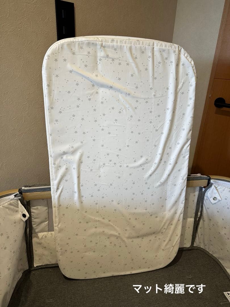 【美品】HZDMJ 2024新型ベビーベッド コンパクト　折りたたみ　グレー