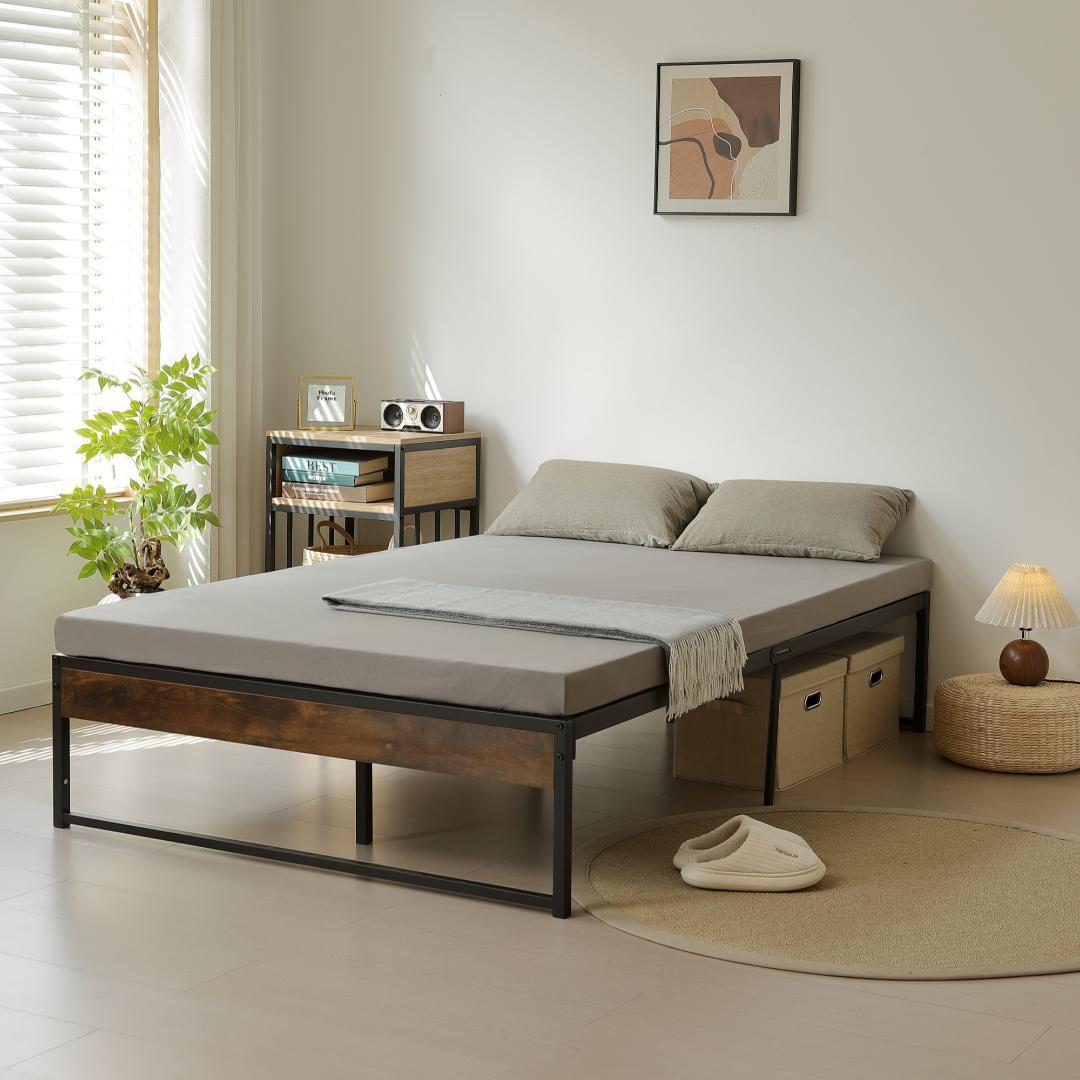 【お得SALE】超人気！ベッドフレーム パイプベッド【ダブル D】　BLACK