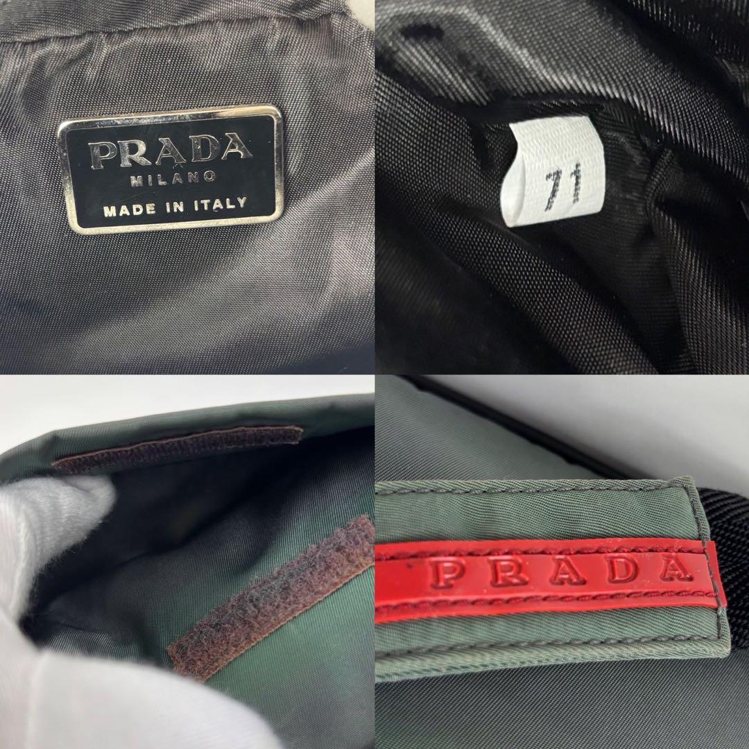 希少✨PRADA ウエストポーチ　ボディーバッグ カーキ　ナイロン