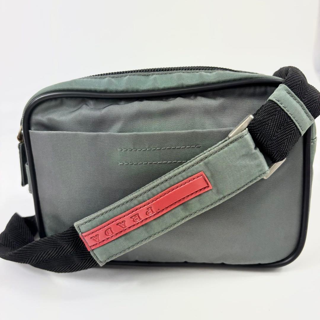 希少✨PRADA ウエストポーチ　ボディーバッグ カーキ　ナイロン