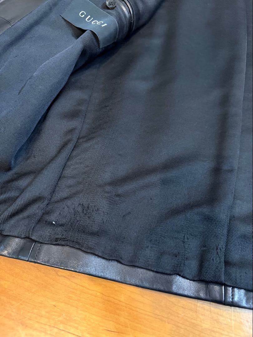 グッチ　GUCCI　シングルレザージャケット　サイズ50 羊革