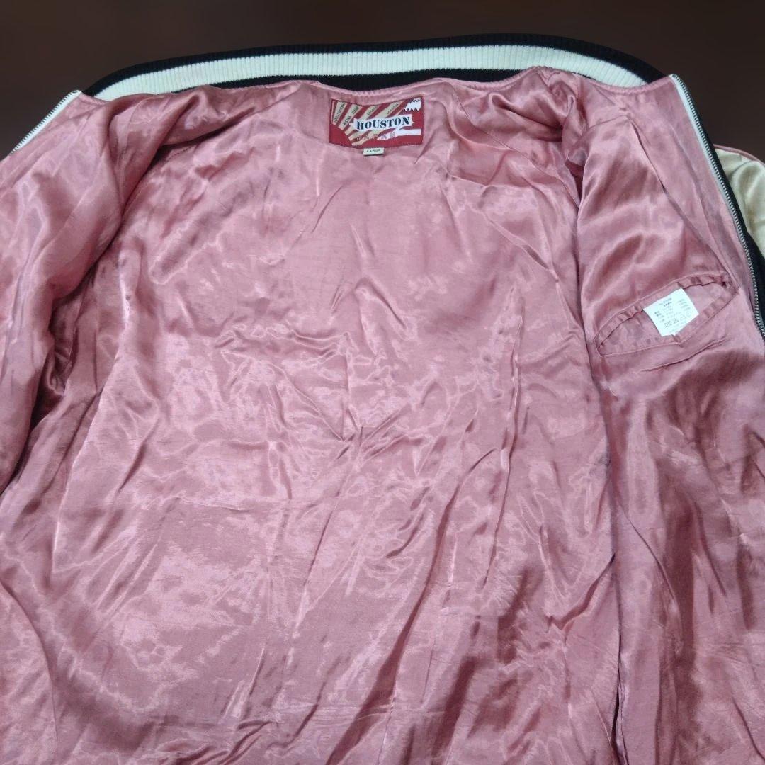 人気HOUSTON スカジャン 鷹と日本地図　 Lサイズ レーヨン