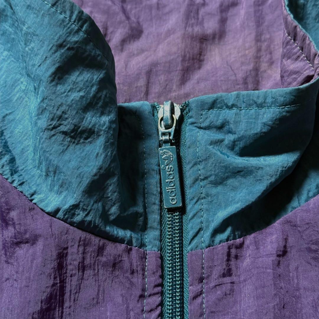 1501 古着90年代adidasナイロンジャケット刺繍ロゴ好配色マルチカラー
