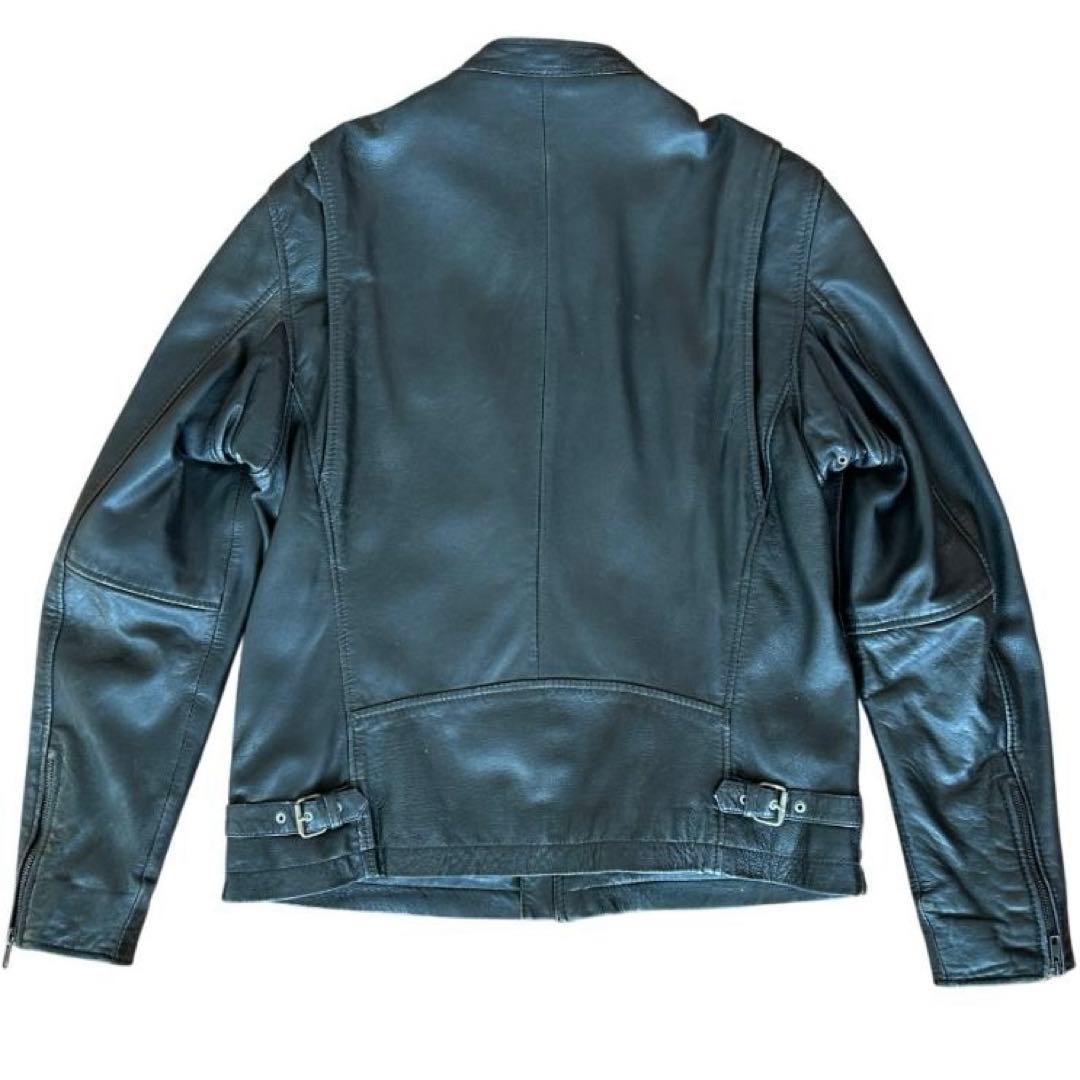 RIDEZ シングル ライダース レザージャケット シープスキン ブラック L