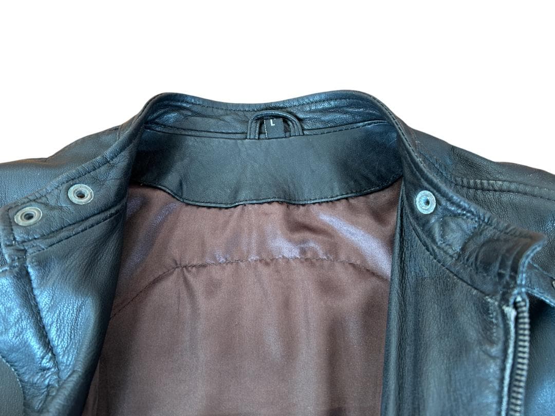 RIDEZ シングル ライダース レザージャケット シープスキン ブラック L