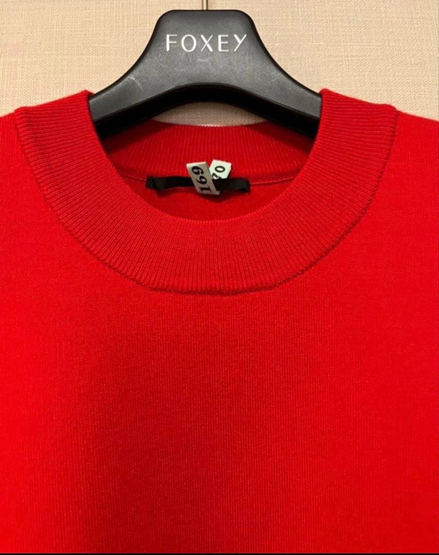 美品　ap studio ベーシッククルーネックニット⭐︎赤