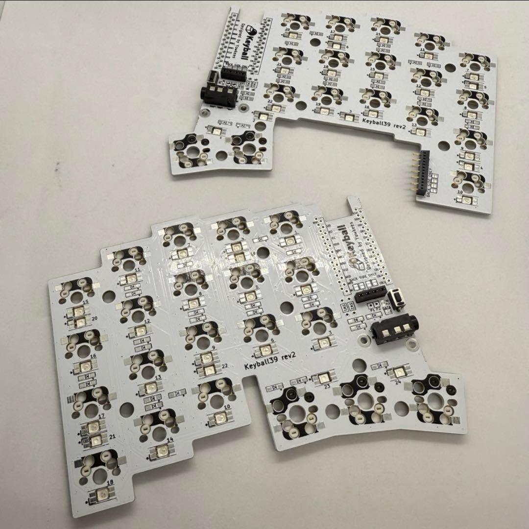 Keyball39 ハンダ付け済み 基板 LED トッププレートセット