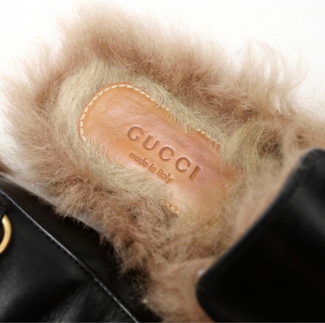 美品✨ GUCCI グッチ プリンスタウン ホースビット ファー サンダル