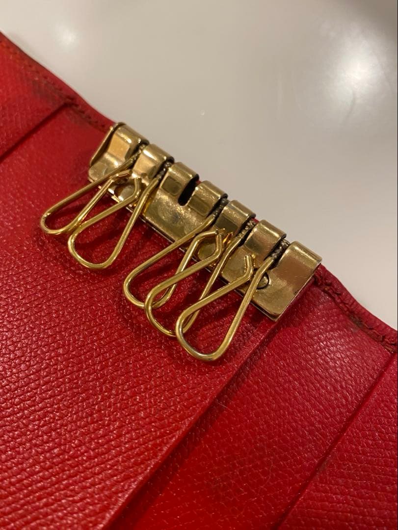 シャネル ココマーク レザーキーケース 赤