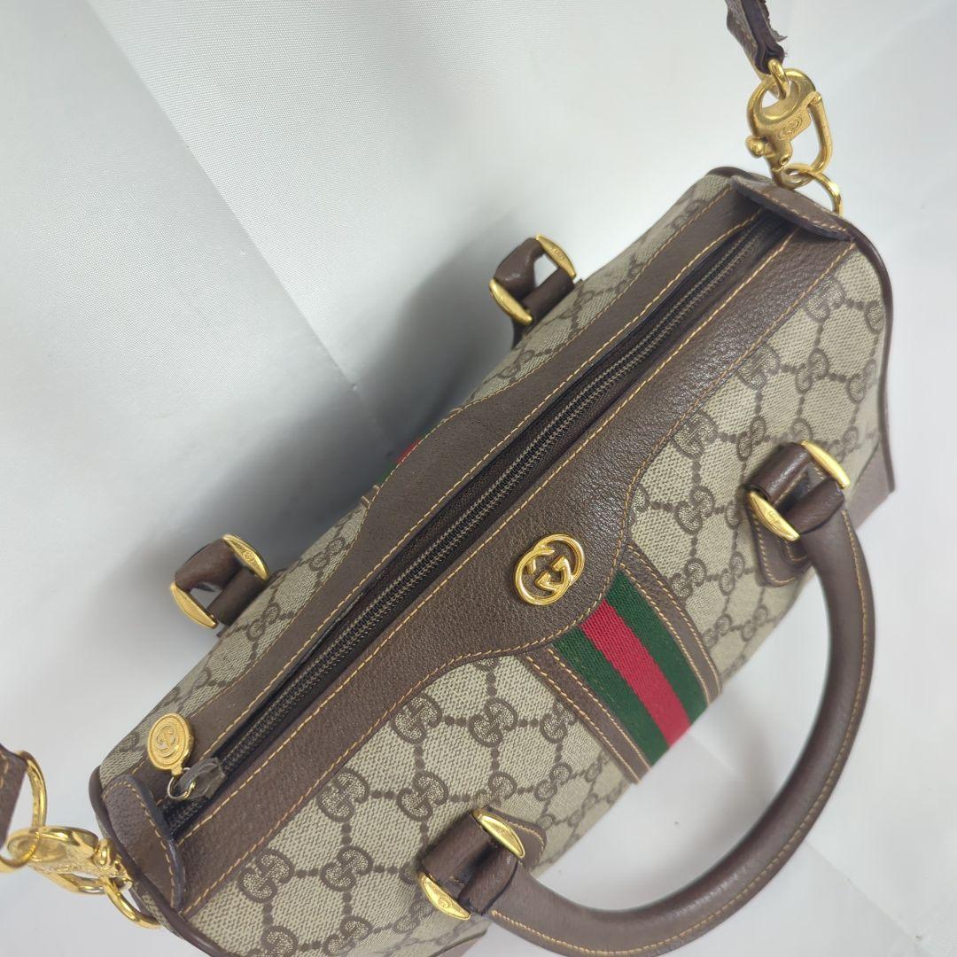 【美品】GUCCI グッチ シェリーライン ミニボストン ショルダー バッグ