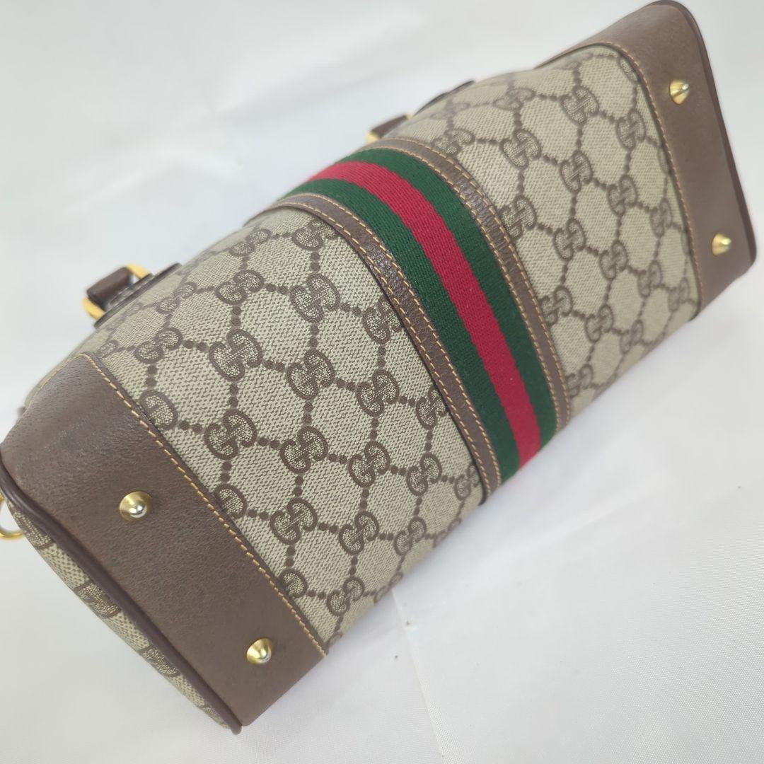 【美品】GUCCI グッチ シェリーライン ミニボストン ショルダー バッグ
