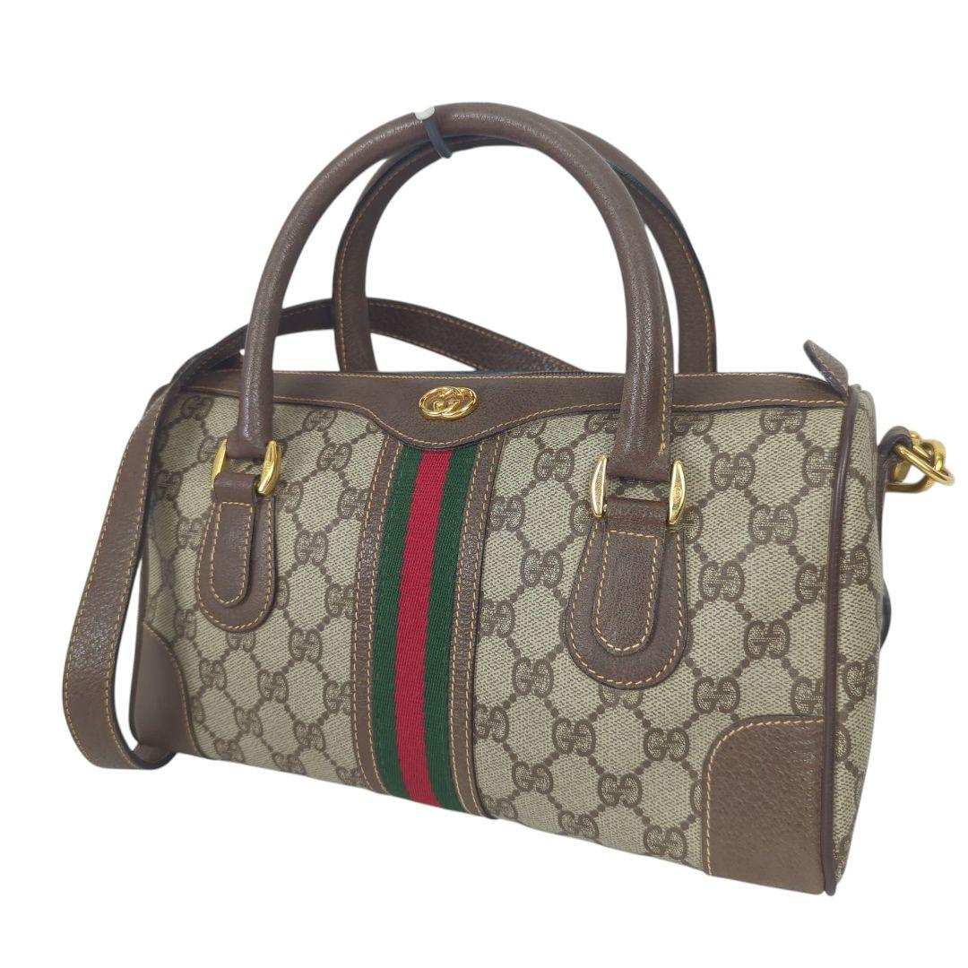 【美品】GUCCI グッチ シェリーライン ミニボストン ショルダー バッグ