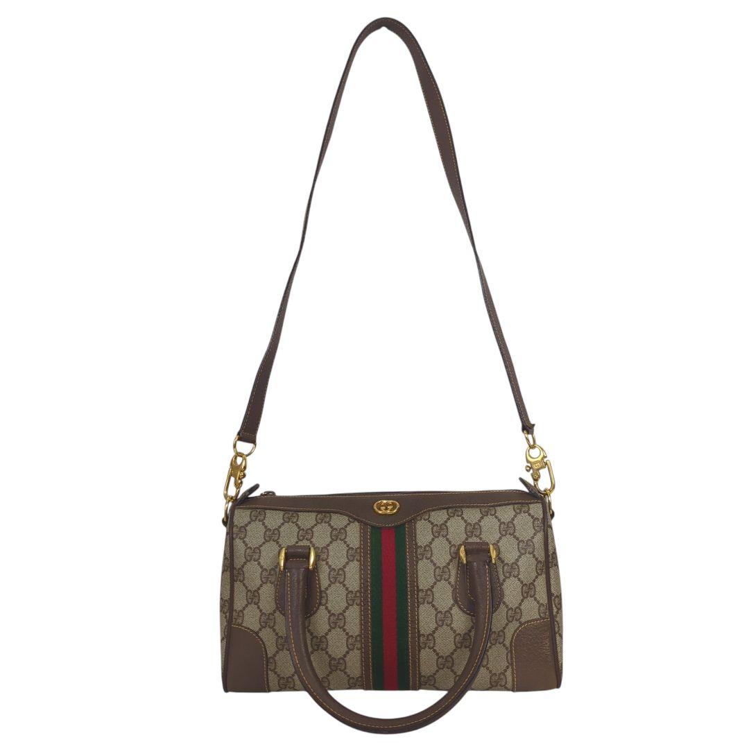 【美品】GUCCI グッチ シェリーライン ミニボストン ショルダー バッグ