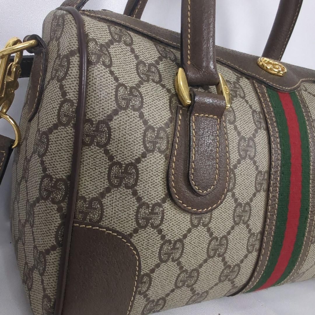 【美品】GUCCI グッチ シェリーライン ミニボストン ショルダー バッグ