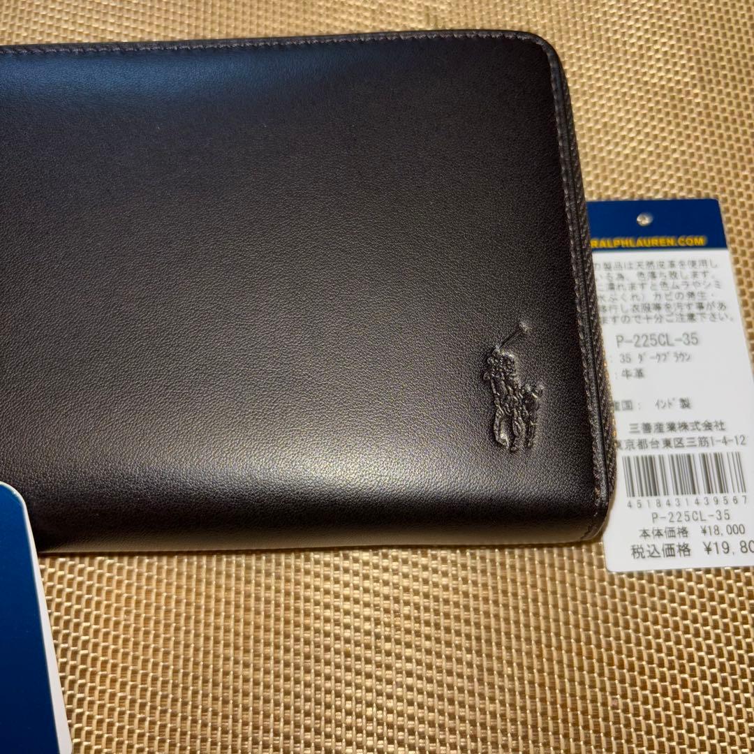 【新品】POLO RALPH LAUREN、長財布、濃ブラウン②